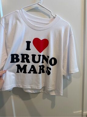 Women’s White 'I ♥ Bruno Mars' Graphic Tee